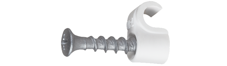 En vit skruvklammer.